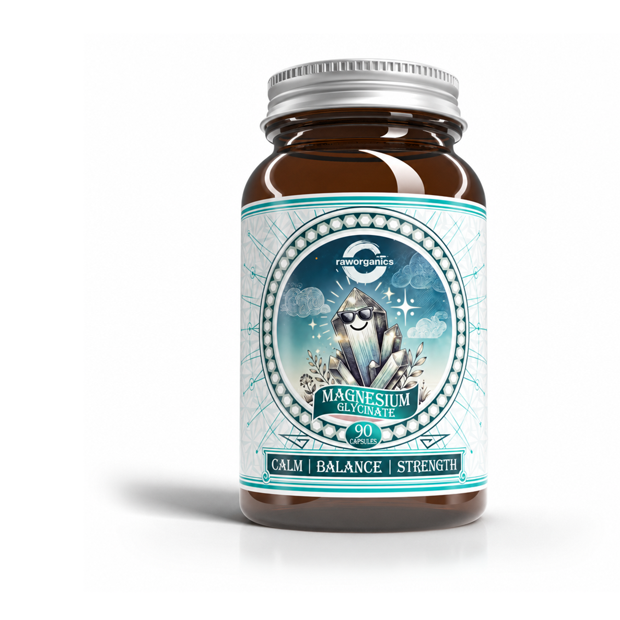 Magnesium Glycinate 90 capsules - amber jar