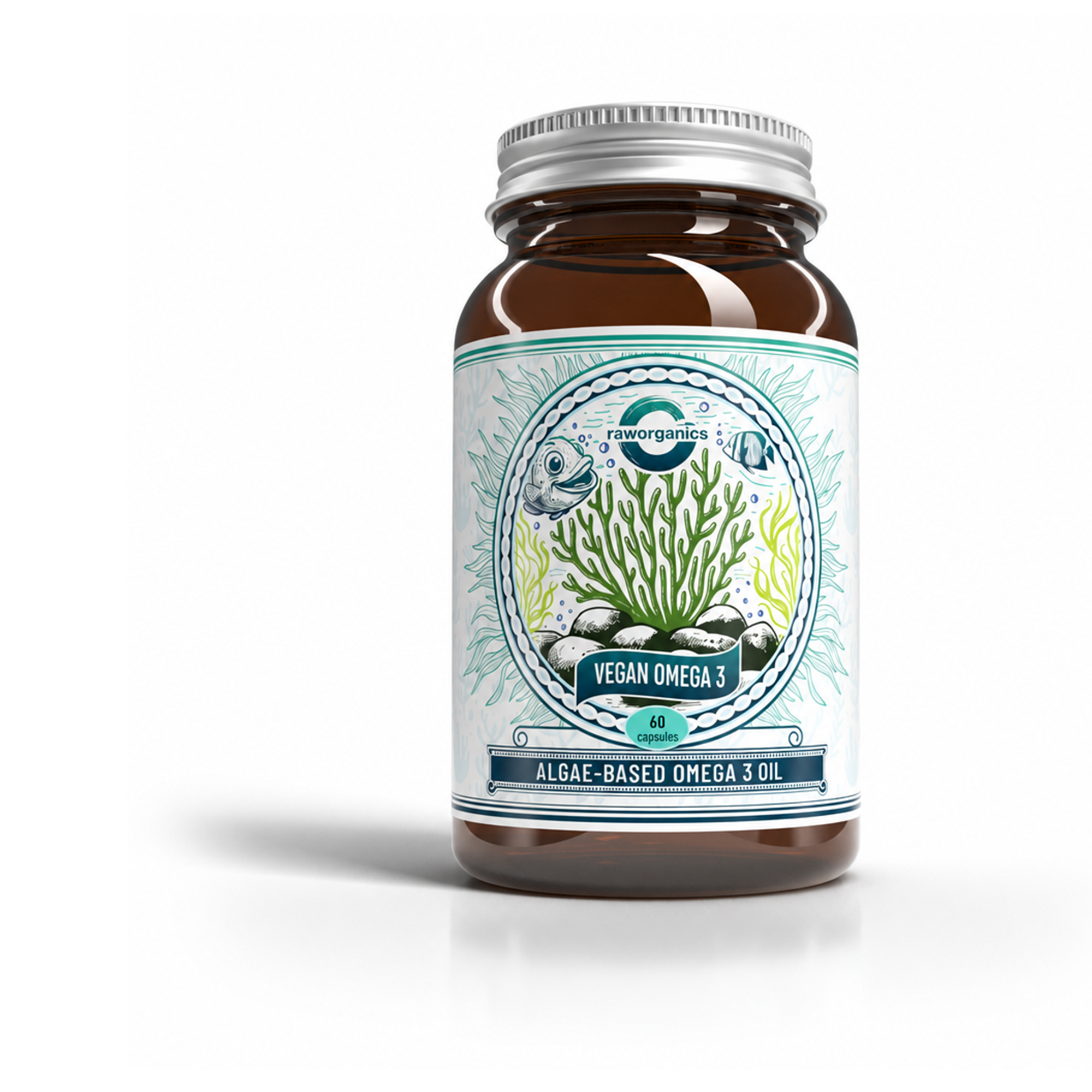 Vegan Omega 3 60 capsules - amber jar
