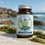 Vegan Omega 3 jar with fresh green algae