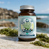 Vegan Omega 3 jar with fresh green algae