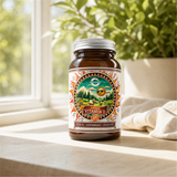 Vegan Vitamin D jar in bright natural daylight